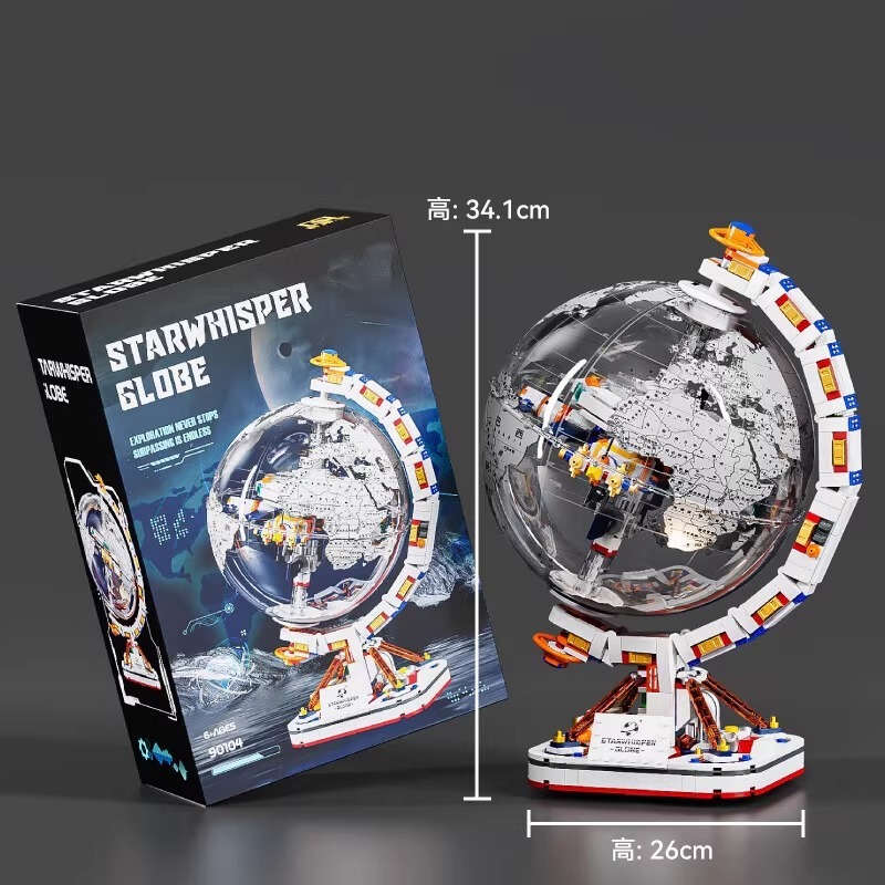 Qizile 90104 宇宙ステーション発光地球儀ビルディングブロックレゴ教育組み立て子供のおもちゃギフトと互換性あり|undefined