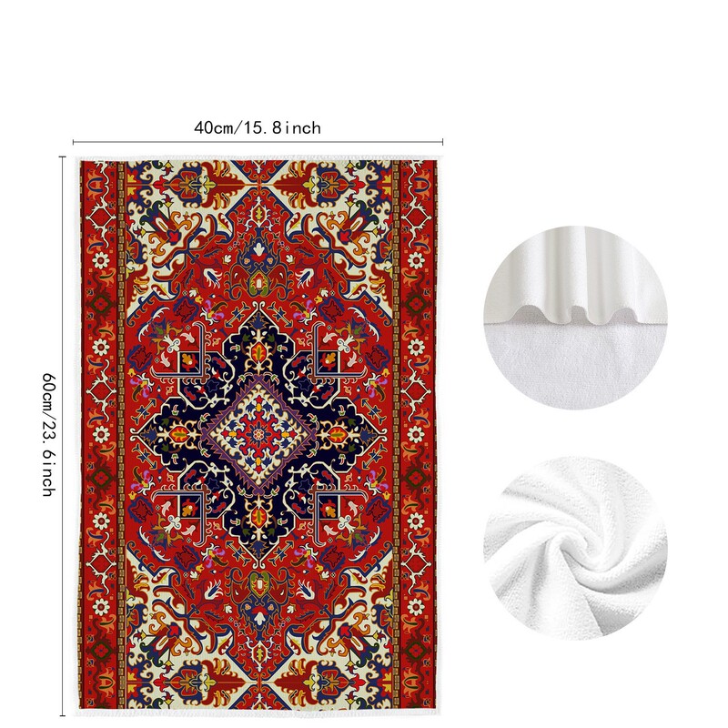 Amazon New Vintage Ethnic Bohemian Kitchen Towel Geometric Dishwashing Towel Bathroom Hand Towel