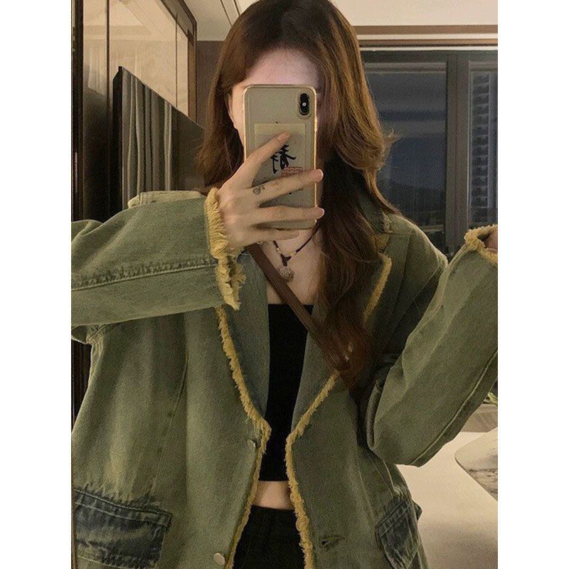 Xiaoxiang denim suit jacket women's early spring and autumn 2024 new design sense niche all-match jacket top