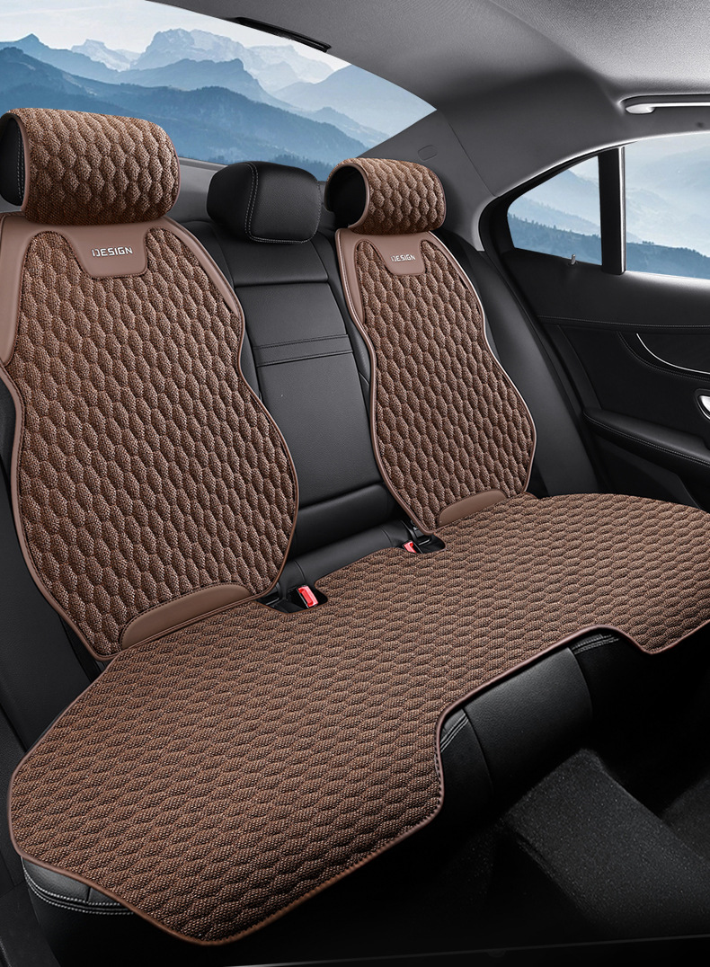 Car Seat Covers for All Seasons, New Linen Fabric Seat Cushions, Leather and Linen Seat Covers, Manufacturer Wholesale