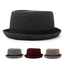 秋冬季帽子男女格纹呢透气礼帽休闲复古爵士帽简约街舞帽子嘻哈风