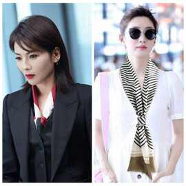 新款长条丝巾夏季批发女士仿真丝绑发装饰飘带百搭甜美印花小领巾