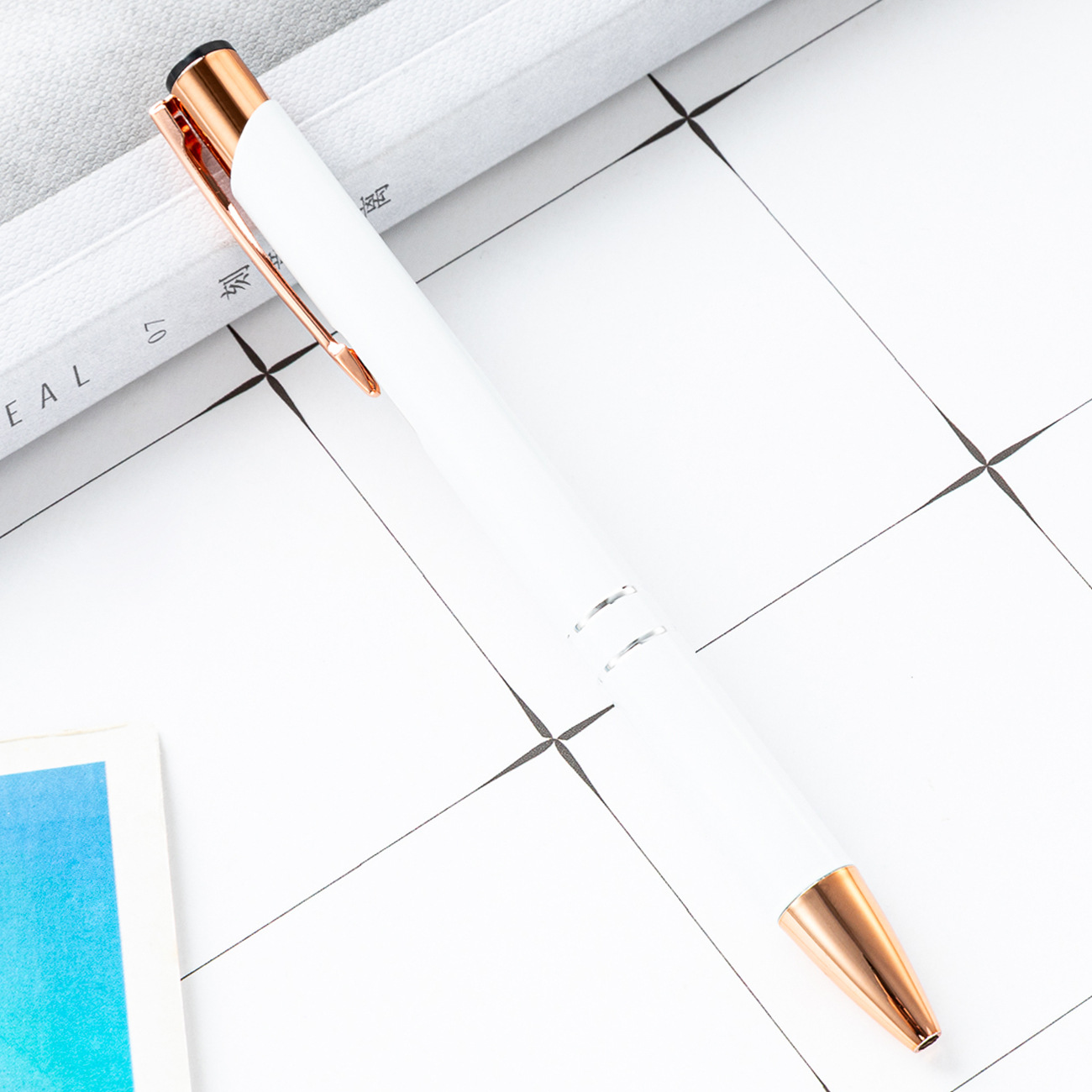 Metal bolígrafo de presión dos bobinas de aluminio barra de pluma de negocios puede imprimir logotipo publicitario regalo bolígrafo promocional fábrica al por mayor