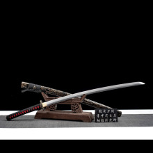 龙泉市刀剑纯手工锻打高锰钢烙花一体宝剑日式指挥刀冷兵器未开刃