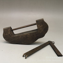 仿古铜锁钥匙一套工艺品古玩铜器收藏老铜锁铜如意锁摆件挂饰