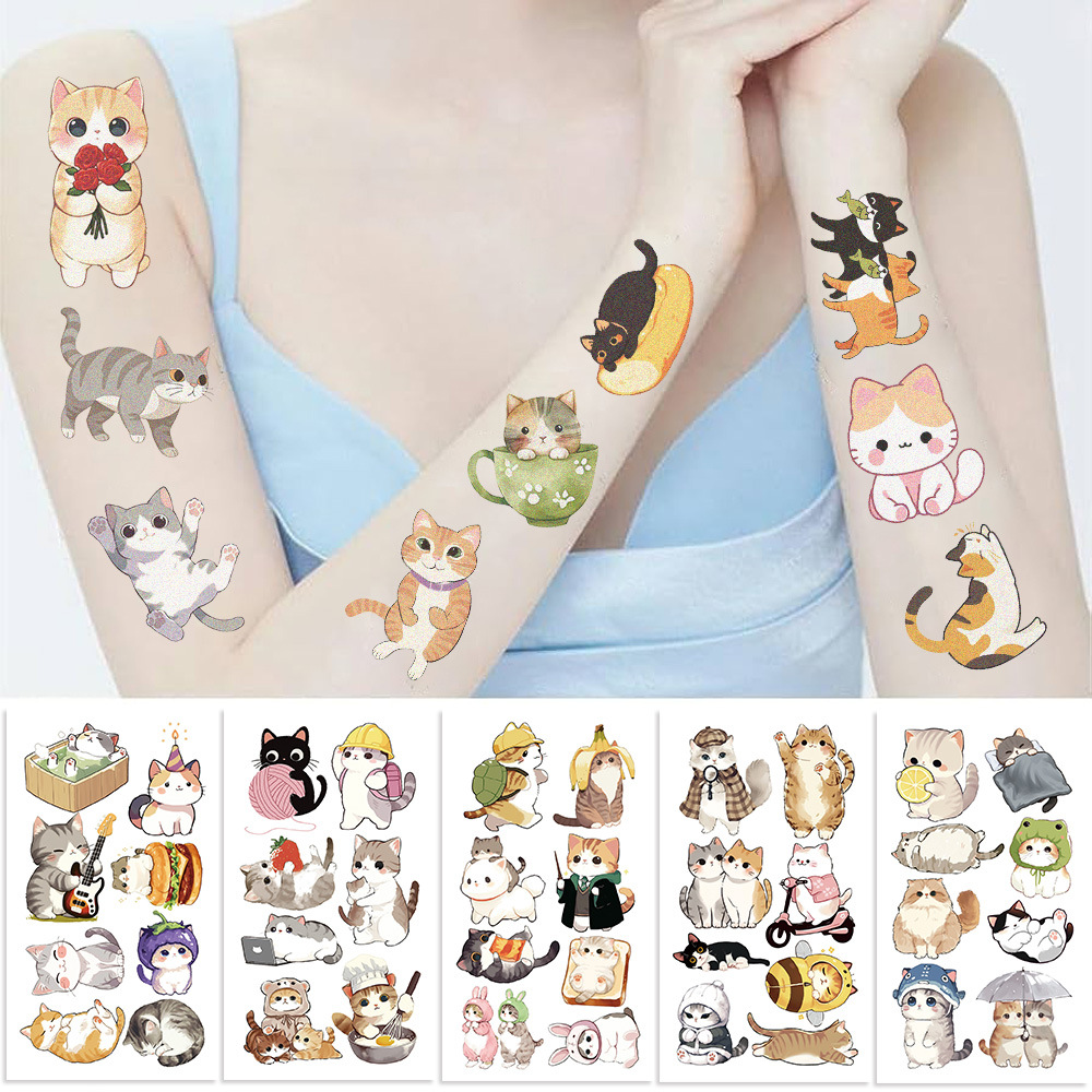 21g Weight tattoo stickers Event & Party Supplies 10 PCS/Package Quantity Party Occasion Transfer decal Material Cat Pattern Cat Transfer Decal Tattoos & Body Art 10 PCS/Package 2