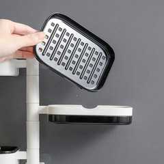 Bathroom soap box soap storage rack no punching wall-mounted drain rotating double three-layer laundry soap suction cup