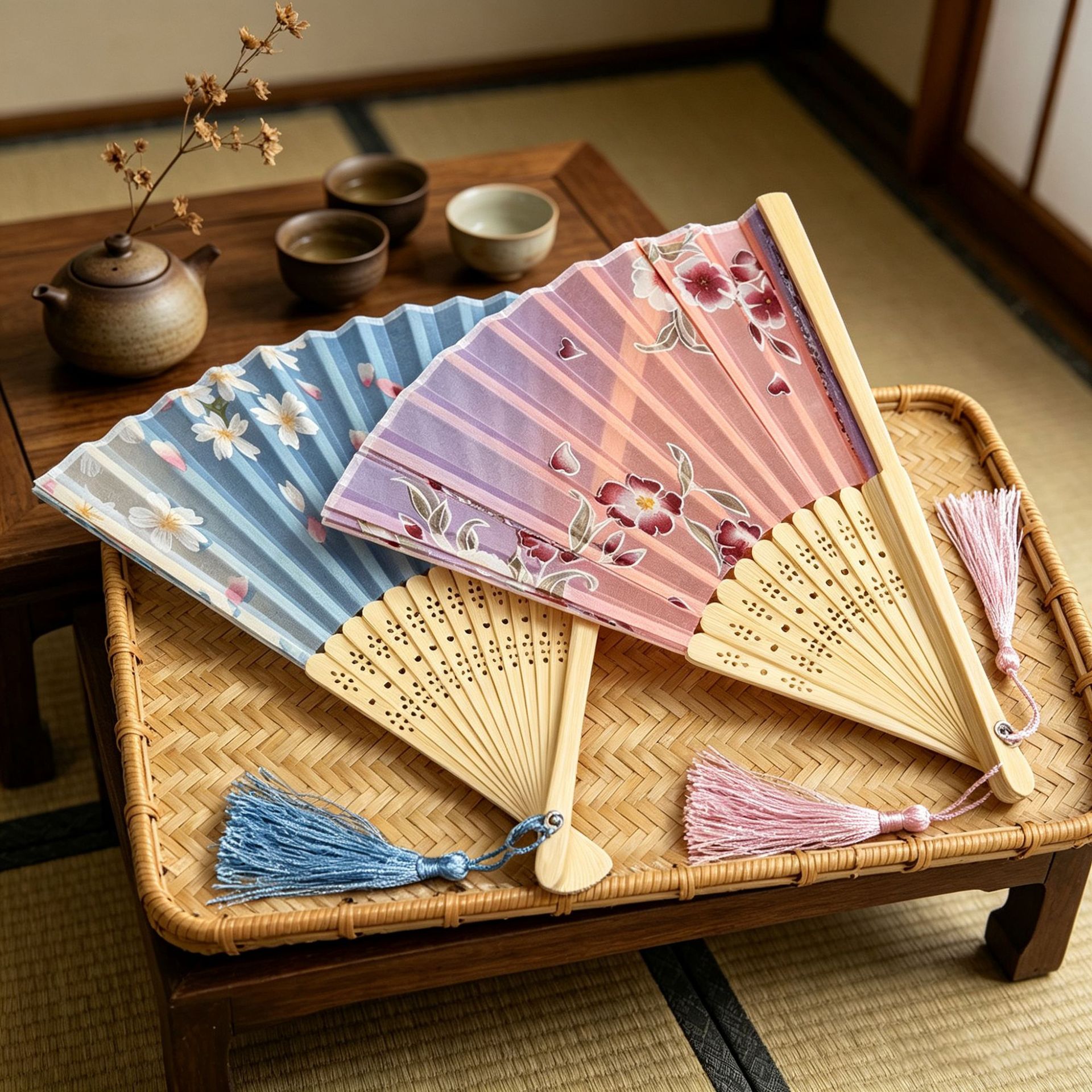 Ventilador plegable de seda ventilador de regalo artesanal de bambú ventilador plegable japonés antiguo estilo chino mango largo ventilador de seda productos de bambú al por mayor image 6