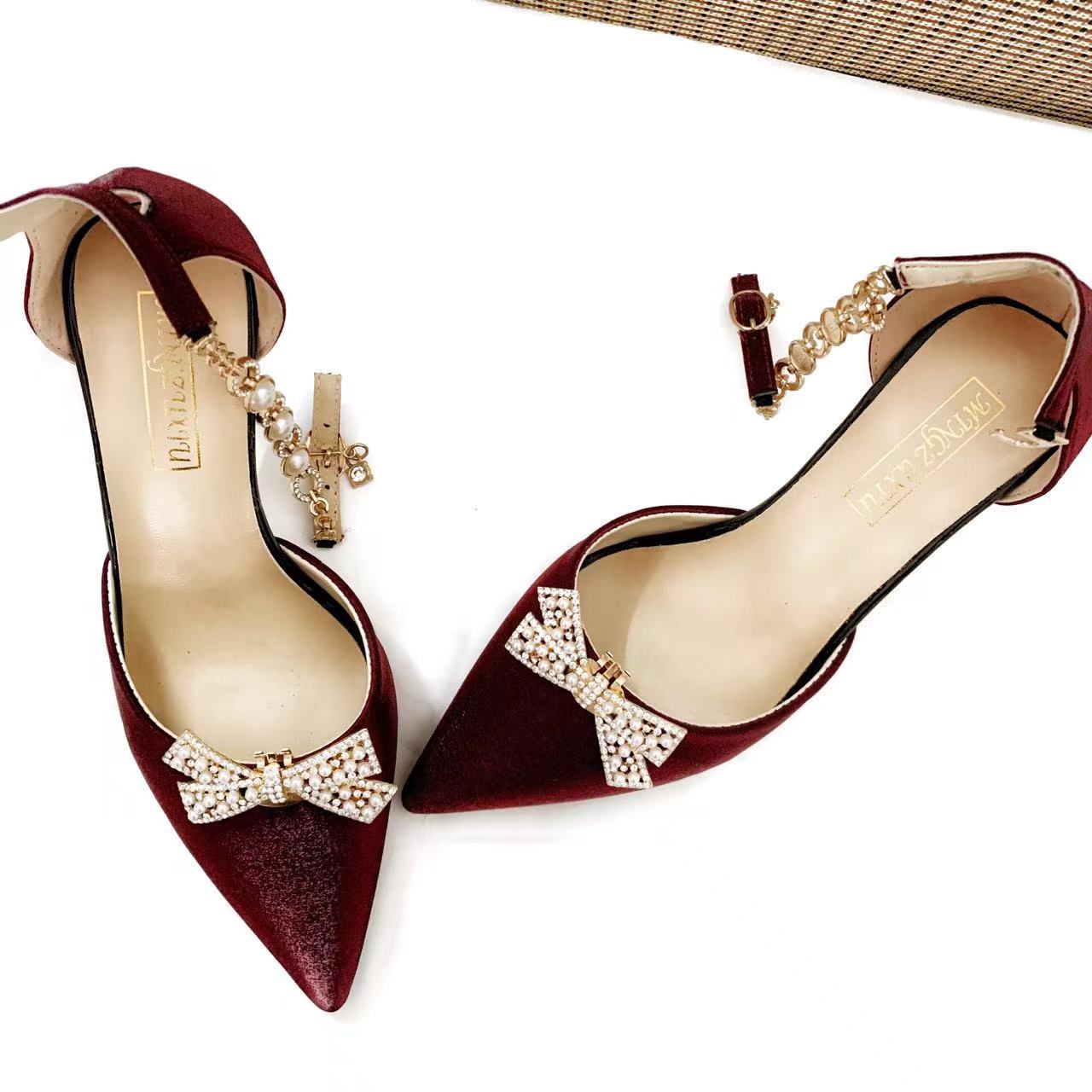 Nuevo arco desmontable hebilla del zapato tacones altos zapatos de boda accesorios dedo del pie superior hebilla decorativa rhinestone zapato flor