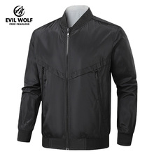 春秋新款定制男士休闲防水外套涤纶小立领棒球服防风露营徒步旅行