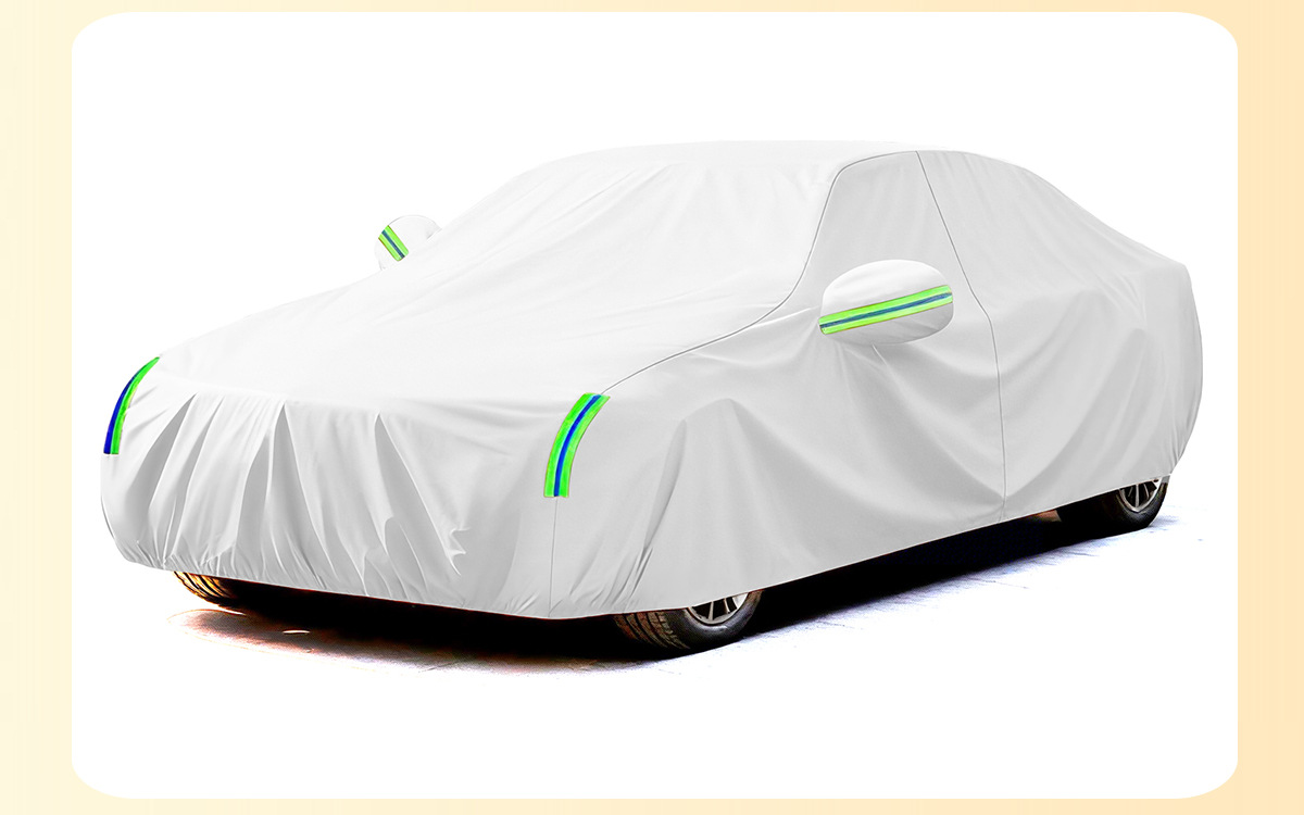 Car Cover Full Cover Thickened, Full Car Protection Against Sun, Rain, and Heat, Made of Thickened Oxford Cloth with Added Cotton
