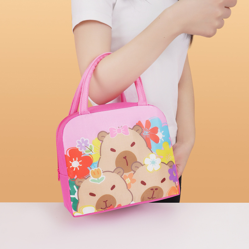 Nuevo lindo conejillo de indias bolsa de lonchera de dibujos animados para ir a trabajar y ir a la escuela con comida bolsa de aislamiento bolsa de almuerzo bolsa de almuerzo bolsa de almuerzo linda bolsa de comida divertida