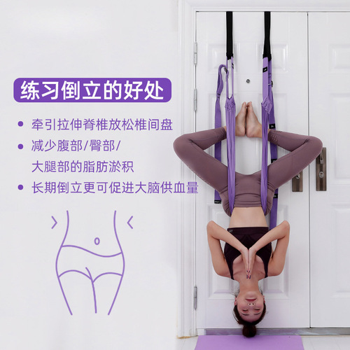 Yin Qigong Swing Trainer, Aerial Yoga Strap, One-Legged Horse Stance Hip Opening Elastic Stretching Band, Backbend Women's Doorway Inversion Strap
