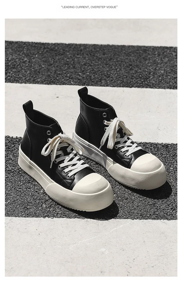 Baskets ShoeVault Big Toe décontractées, style américain urbain, semelle épaisse rehaussante, derby pour homme, collection 2025, polyvalentes et idéales pour les trajets quotidiens._voghion.com