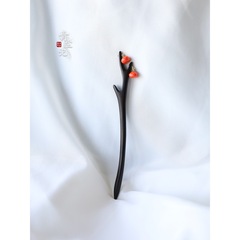 青塵記【万事順調】黒檀木の枝柿のかんざしは古典のかんざしの新しい中国式の良い意味を出します。