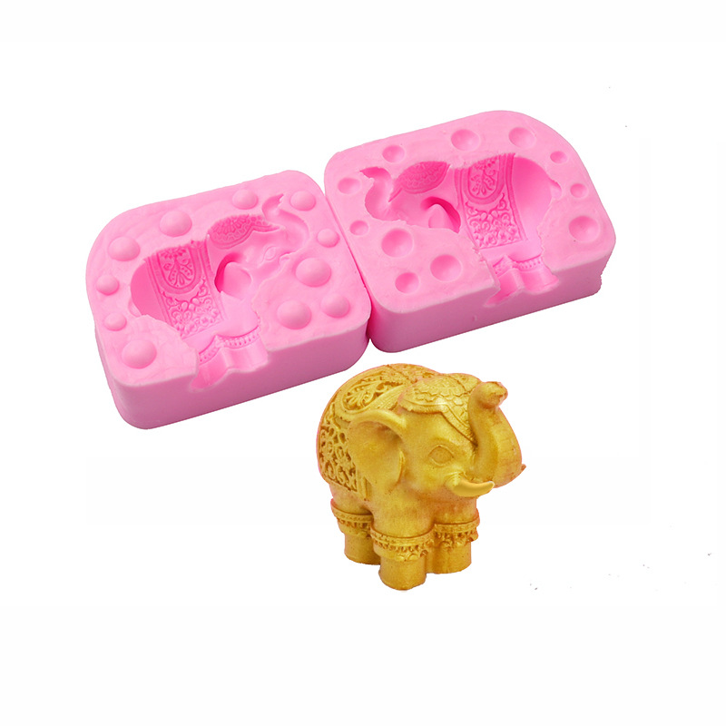 Fondant molde de silicona Elefante de Chocolate molde de la torta decorativa molde de yeso DIY ultra-ligero arcilla suave molde de cerámica