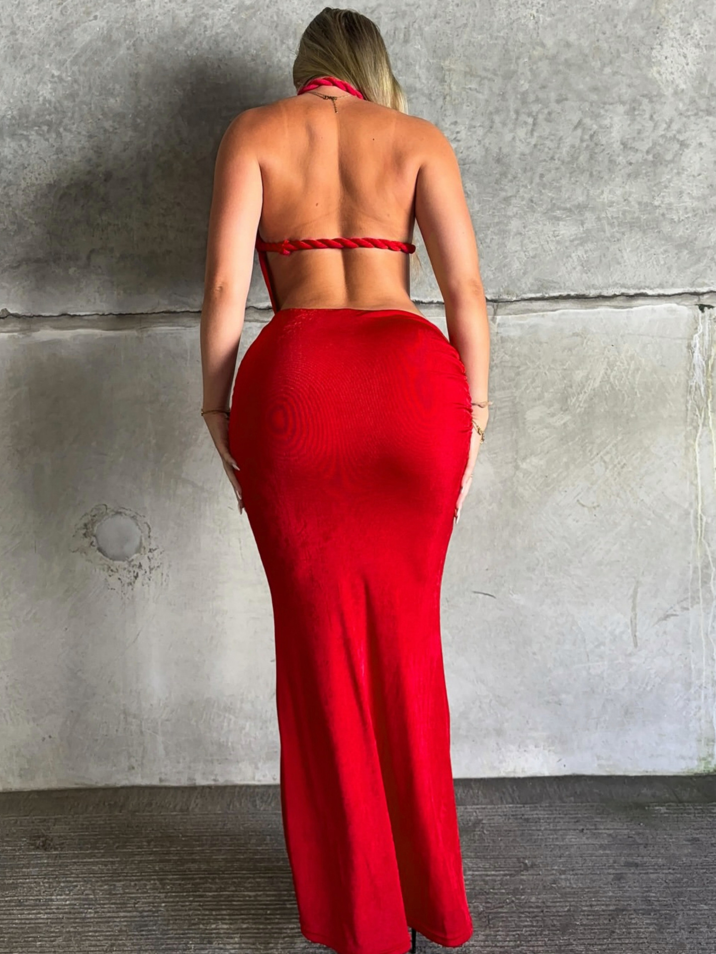 Sexy Spice Girl Braided Neck Hollow Out Sleeveless Slim Fit Bodycon Summer Casual Party Dress For Women_ecoleips.com