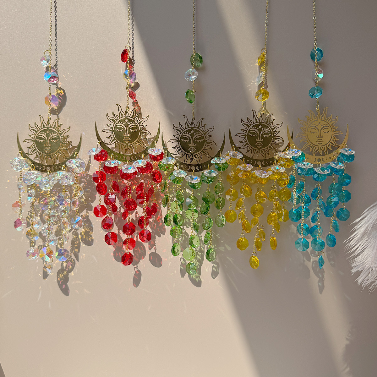 90g Weight Suncatcher, Wind Chime Home Textiles & Decor Type 1 Piece Quantity Housewarming, Graduation, Birthday Occasion Crystal Material Sun Pattern Simple Style Style Simple Style Sun Crystal Suncatcher Wind Chime Wall Art 17