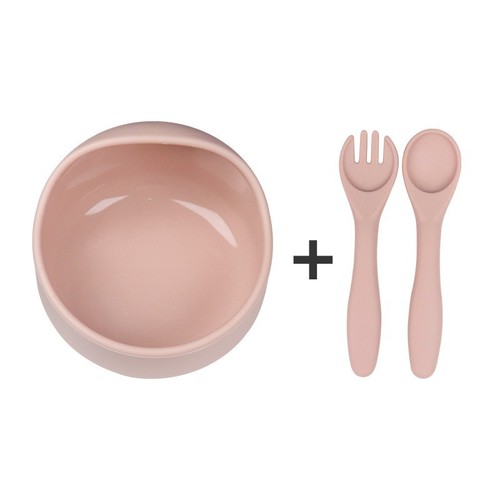 Baby Silicone Plate and Bowl Set with Integrated Anti-Slip suction Cup, Cross-Border Baby Feeding Utensils