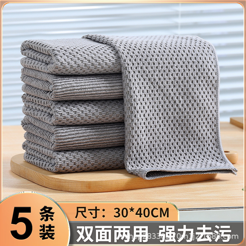 Toallas de doble cara para lavar platos absorción de agua, secado rápido y no fácil de caer el pelo, toallas de limpieza de cocina
