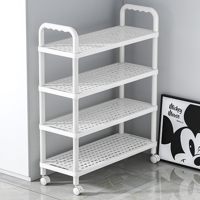 Estante móvil de zapatos con ruedas multicapa de puerta doméstica armario de zapatos puerta trasera de alquiler estante de dormitorio almacenamiento de zapatos debajo de mesa