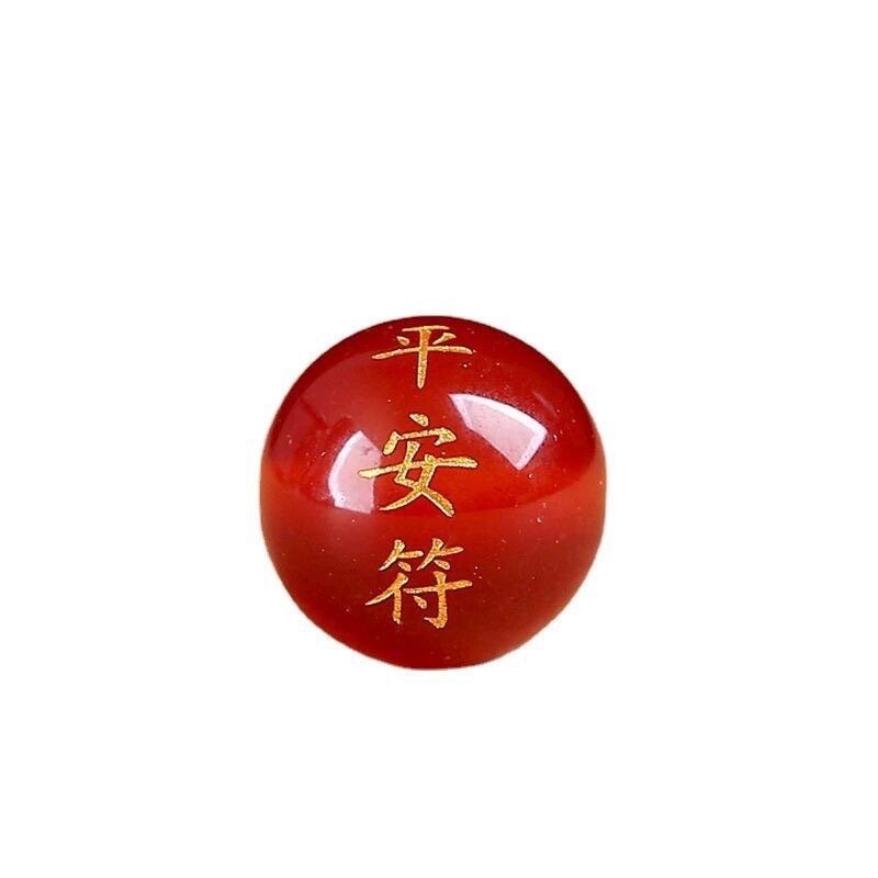 마노 각인, 천연 붉은 마노 각인, 금박 장식, 평안 부적, 원형 비즈, DIY 팔찌, 불교 비즈, 팔괘, 도매