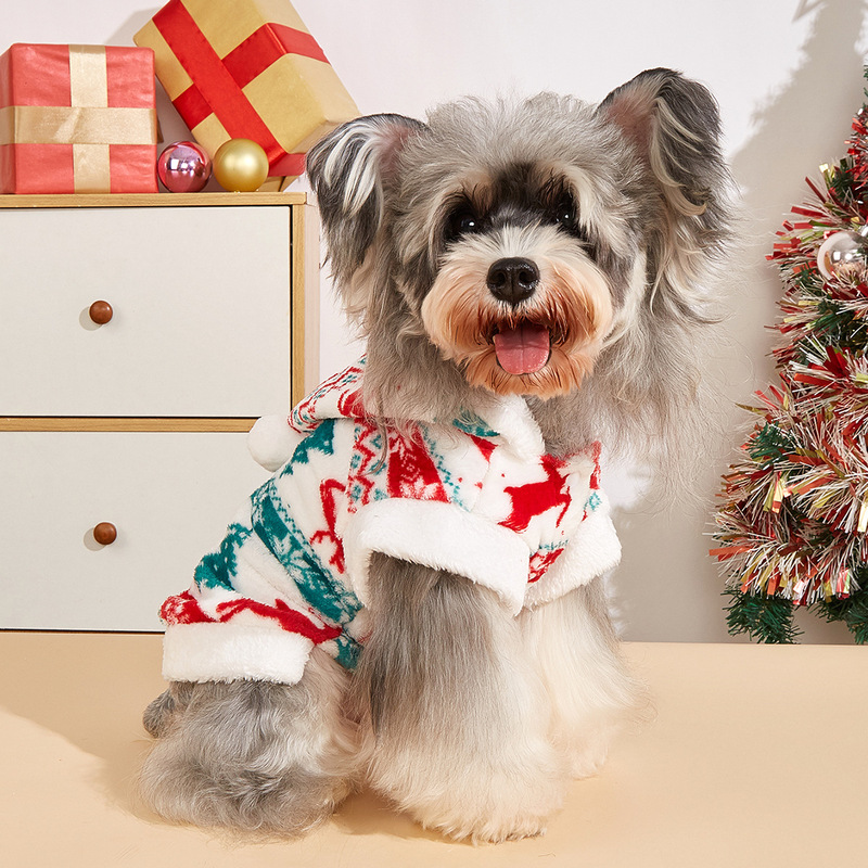 Dog Clothing Manufacturer Wholesale Christmas Element Pet Vest Hooded Jacket Cross-Border Supply Ins Style Pet Clothing Dog Clothing Manufacturer Wholesale Christmas Element Pet Vest Hooded Jacket Cross-Border Supply Ins Style Pet Clothing