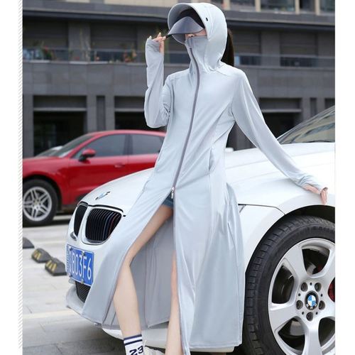 Summer electric bike ice silk dress for women riding an electric bike, fully covering the whole body, driving and practicing, covering the legs suit