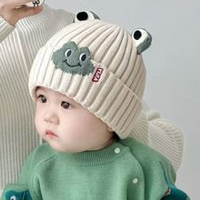 婴儿帽子秋冬季宝宝毛线帽卡通男童针织帽婴幼儿护耳保暖防风冬天