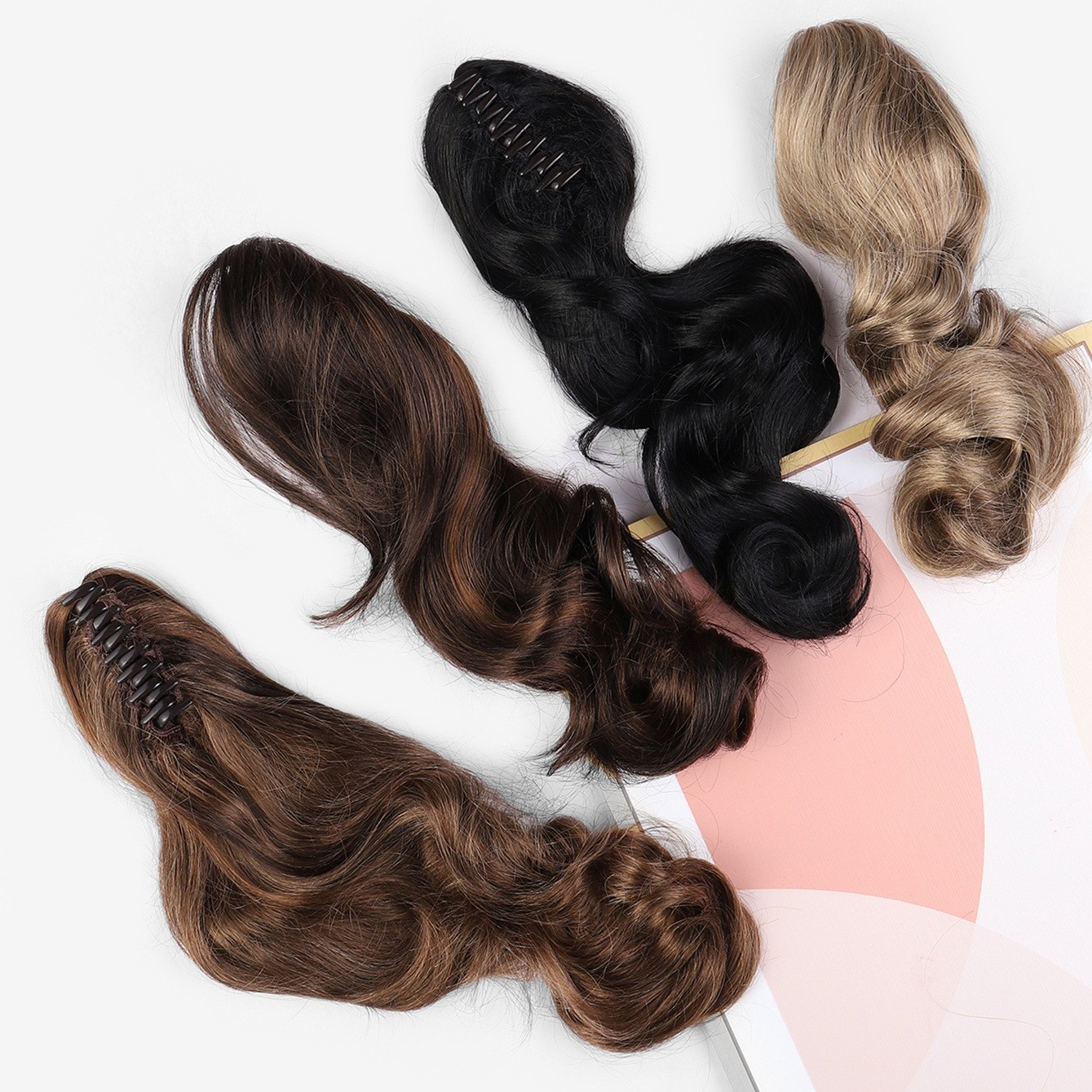 Cauda de caballo grande ondulado mujer simulación de cabello humano americano dulce picante alta trenza de cabello rizado natural gran clip de agarre caballo