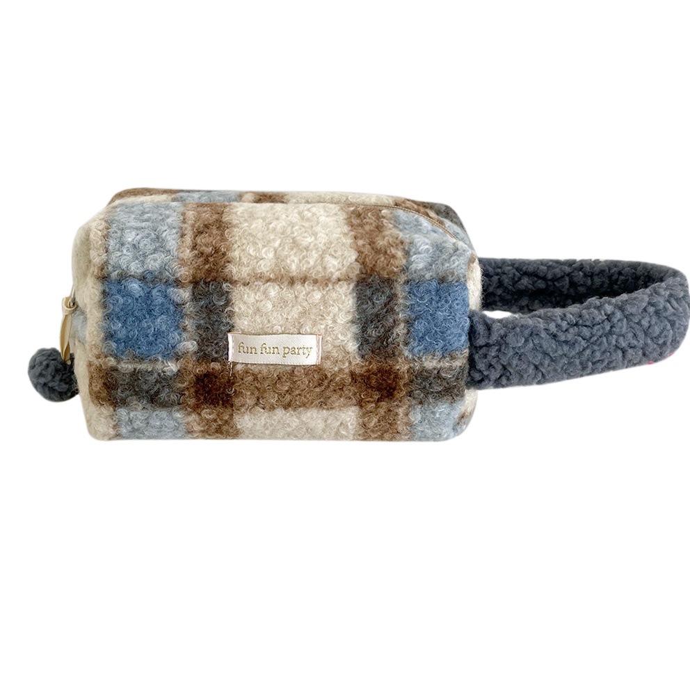 Amazon transfronteriza de suministro/simple de felpa de gran capacidad bolsa de cosméticos portátil de viaje portátil bolsa de almacenamiento con cremallera para las mujeres