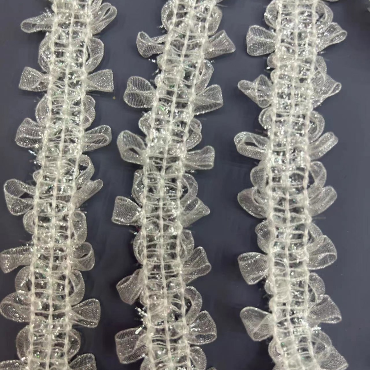 现货白色玻璃丝2.5CM小香风仙女款手工花边DIY手缝服装毛衣箱包鞋