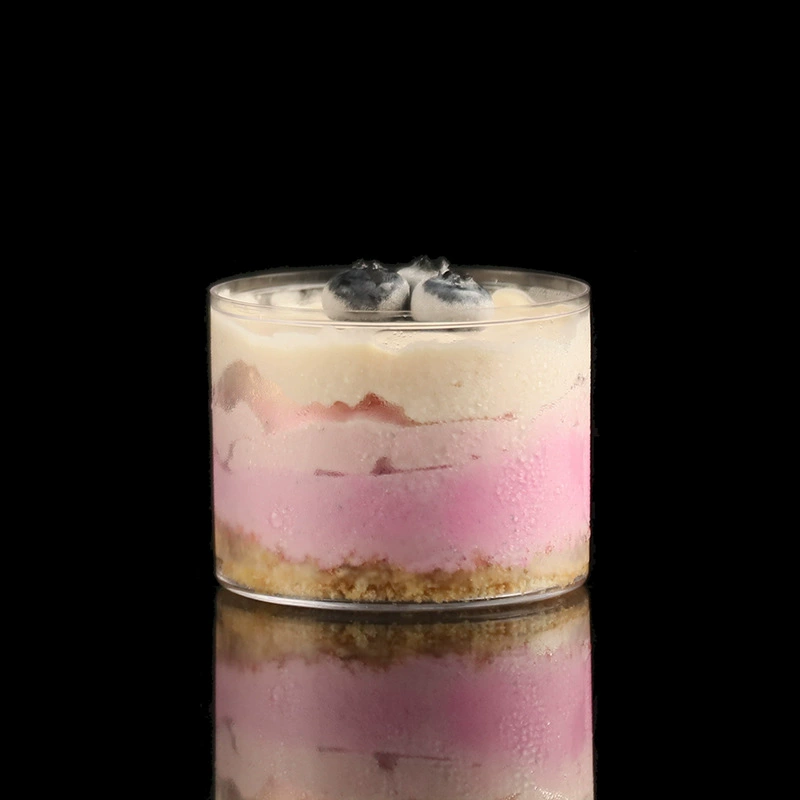 Чистая красная одноразовая пластиковая чашка для торта десертный стол чашка для пудинга Двойная кожа молочная чашка круглая чашка для Мусса с крышкой фабрика