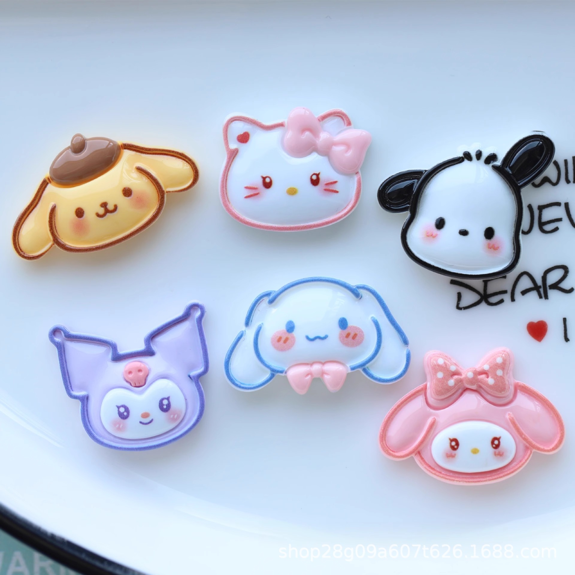 可爱三丽鸥树脂配件饰品手工diy儿童奶油胶发夹抓夹发圈配饰材料