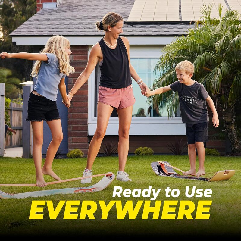 Geele Walking Flat Belt Yoga Balance Board Pilates Fitness Practice Woven Belt Simulated Surfing Ski Training Board