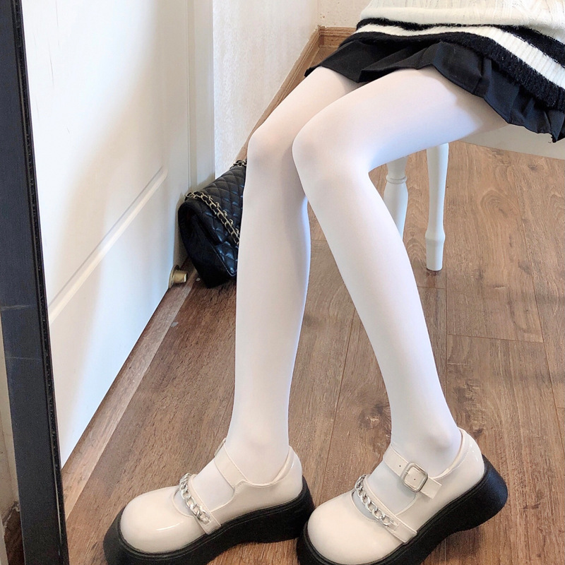 White Silk Stockings Women's Pure Want Milk White Pantyhose JK Japanese Lolita Sexy Black Silk Spring and Autumn Thin Anti-snagging Silk