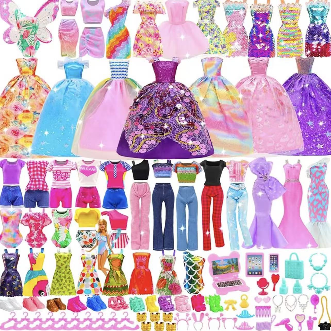 85-piece dress-up doll outfit accessories toy girls' wedding dress cross-border Amazon dress pants shoes
