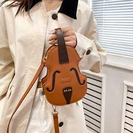 可爱搞怪双肩背包包女2024新款潮时尚手提单肩包网红斜挎小提琴包