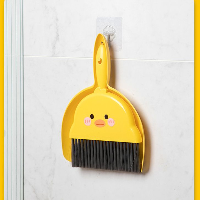 Little Yellow Duck Mini Broom and Dustpan Set Student Desktop Cleaning Brush Small Broom Dustpan