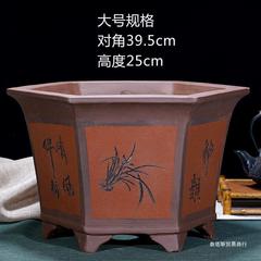 六角紫砂の植木鉢の特大サイズの金持ちの木の植木鉢の陶磁器の六方の鉄の木の植木鉢の卸売りは着地して直接販売します。