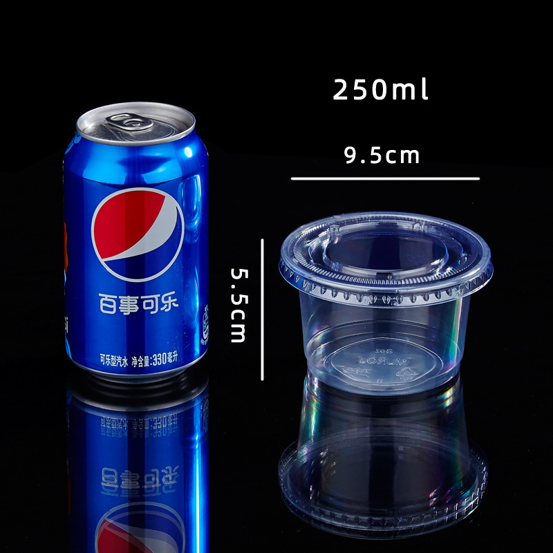 使い捨て双皮乳布丁杯蓋付きスープカッププラスチックカップ亀ゼリー商用出前デザート卸売り丸蓋|undefined