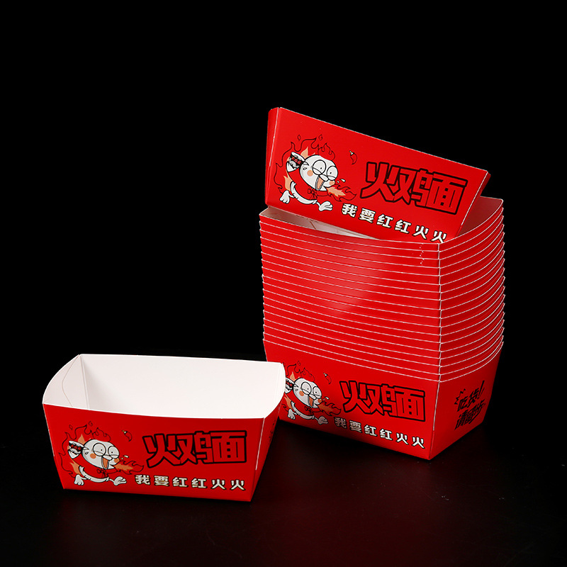 Caja de paquete de fideos de pavo sin plegables en stock para puestos de bocadillos para llevar Caja de fideos de pavo coreana Caja de cartón desechable image 5