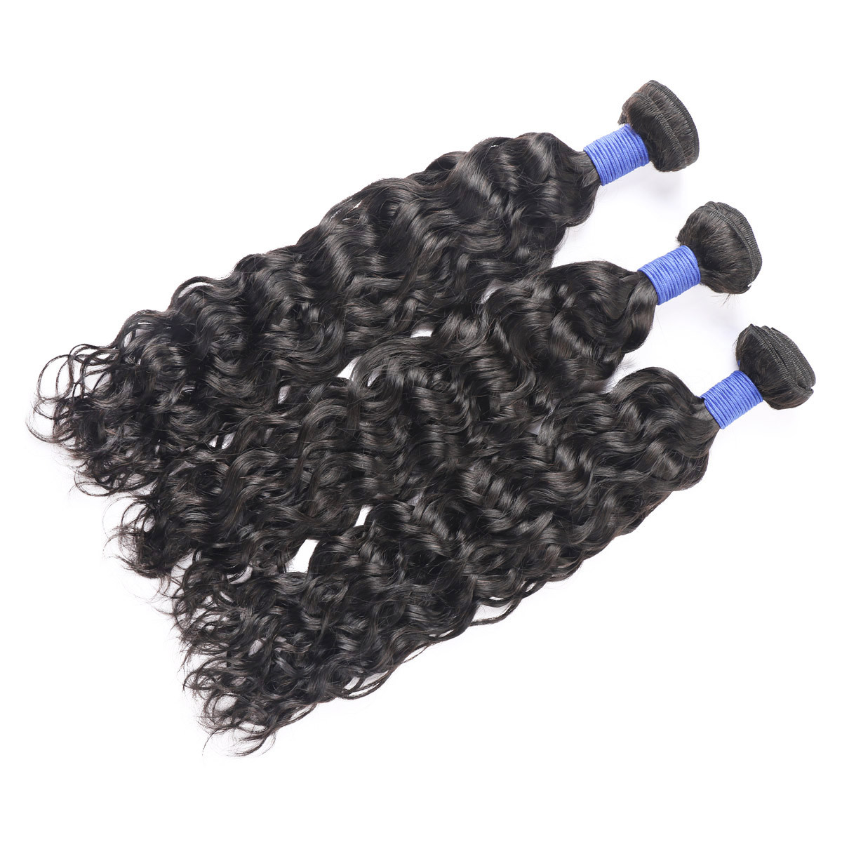 European and American Cross-Border Human Wig Water Wave Human Hair Curtain Smooth Hair Natural Color Human Hair Hair Bundle