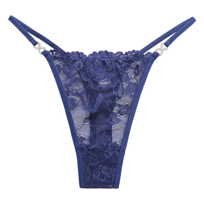Трансграничная Внешняя торговля кружевной тонкий пояс Роскошные Алмазные украшения полое соблазн нижнее белье сексуальные хлопковые стринги 5050