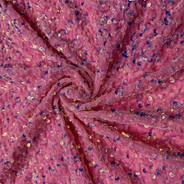 Otoño y invierno tela de terciopelo elástica 5mm oro espuma de cuentas de espuma de Navidad vestido de moda tela de sequilla image 6