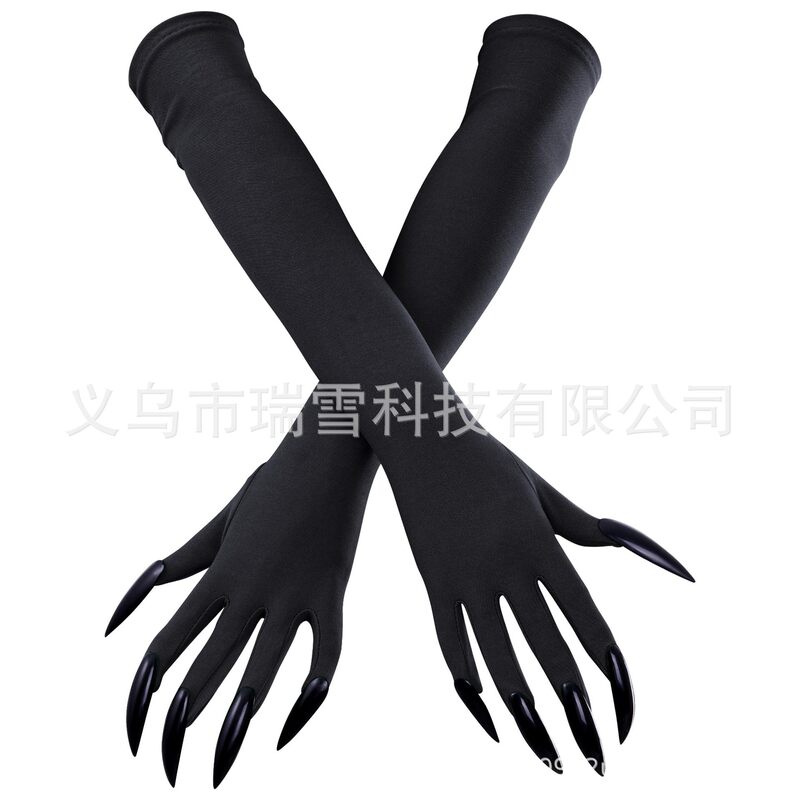 Halloween long ghost claw gloves witch performance props black green red long claw mittens