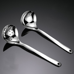 304 stainless steel soup spoon, small colander, hot pot spoon, household large thickened soup spoon set spoon