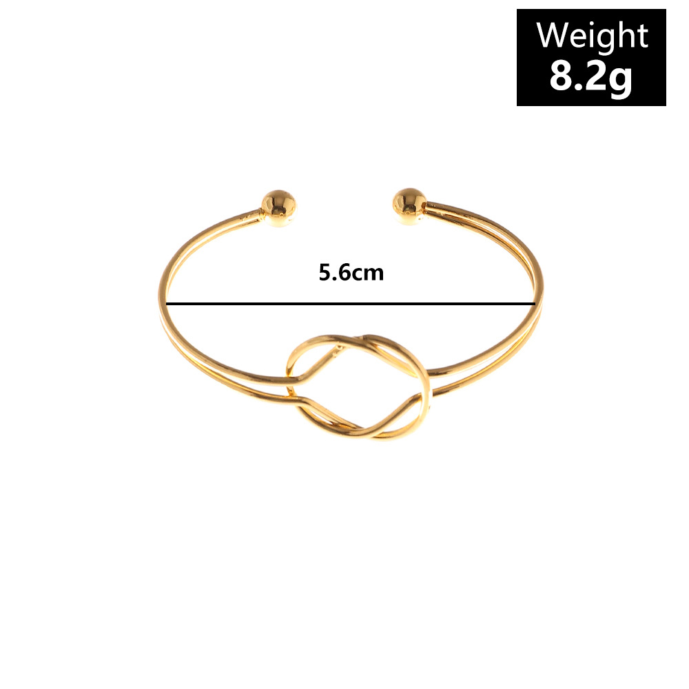 Mode Einfaches Geknotetes Offenes Verstellbares Legierungsarmband Großhandel Nihaojewelry display picture 1