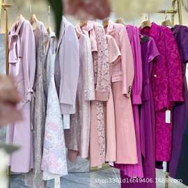 高定女装品牌折扣女晚礼服高级感羊毛羊绒工艺连衣裙一手货源供应