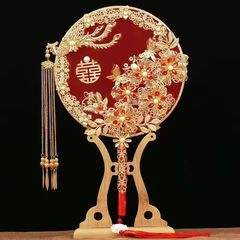 推荐结婚团扇子中式婚礼秀禾服古风出嫁手捧花手工喜扇成品供应链